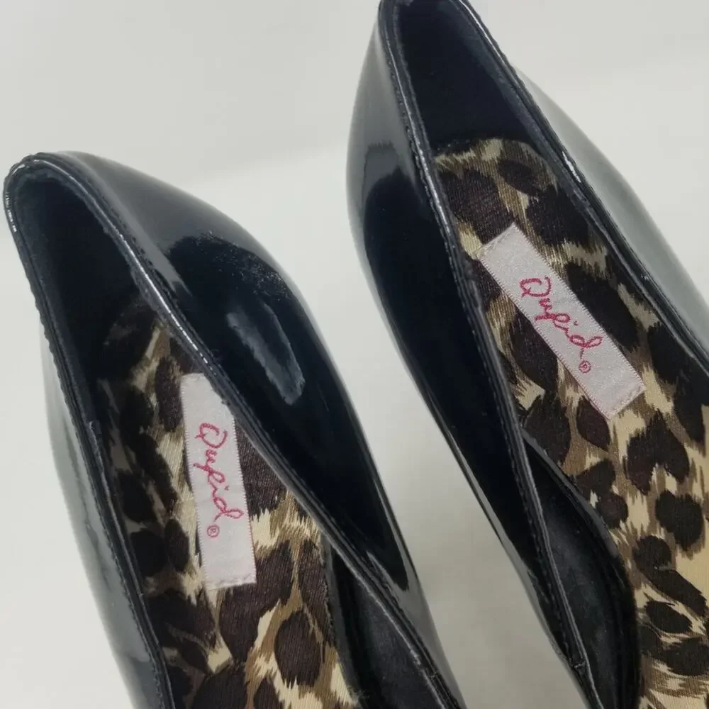 Qupid New Black Platforms‎ Peep Toe Cone Heels Women's Size 7.5